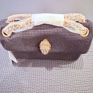 Kurt Geiger Black and Gold Beaded Clutch